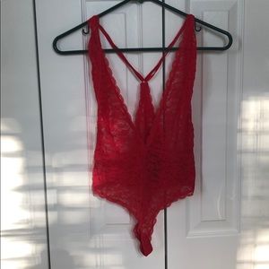 VS red bodysuit